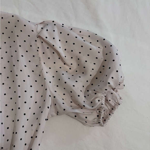 J. Crew Cream Polka Dot Puff Sleeve Blouse - Picture 7 of 9